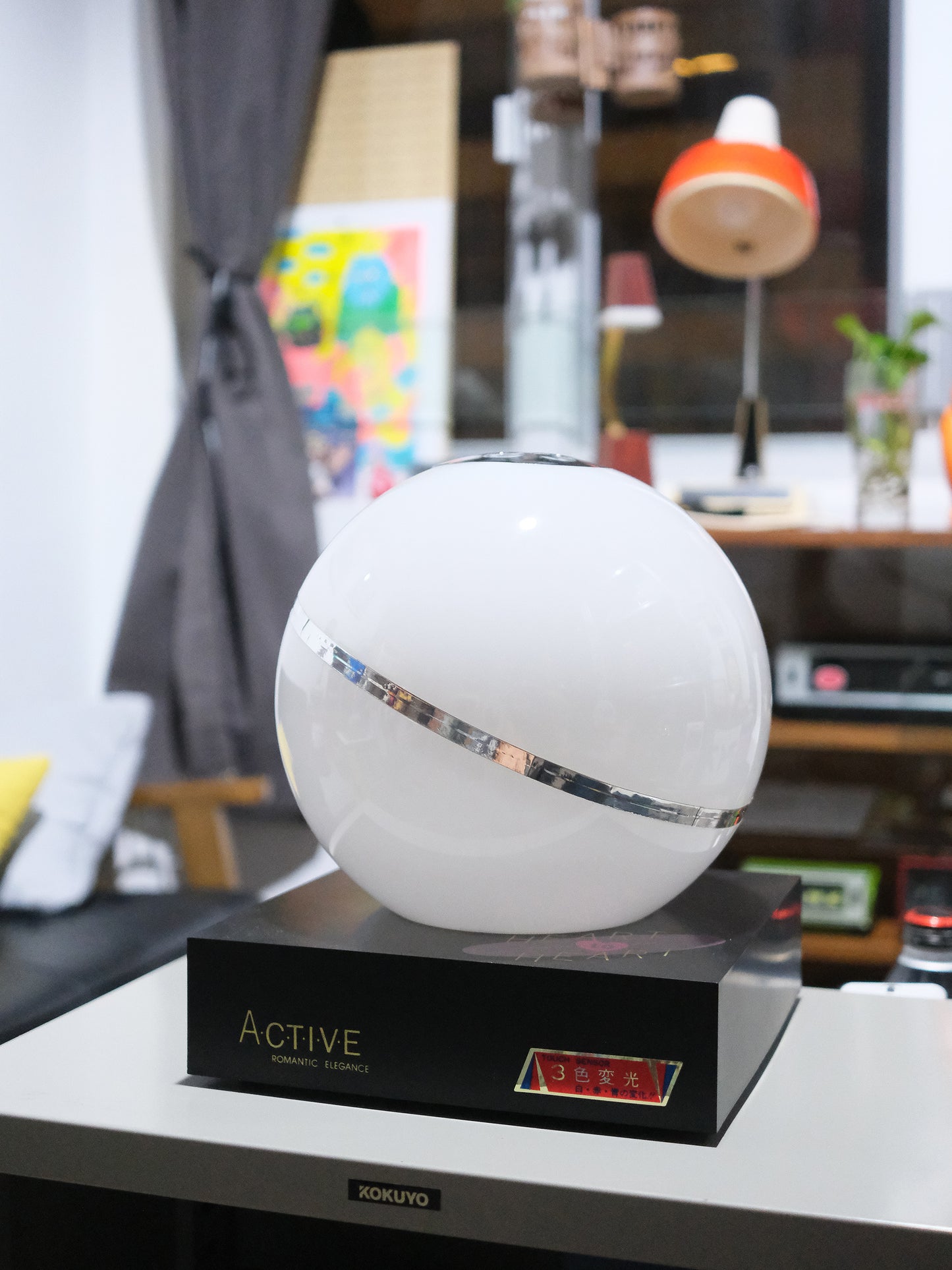 日本 昭和 圓形球狀 Touch Sensor Light 三色 觸控感應燈 擡燈 Lamp