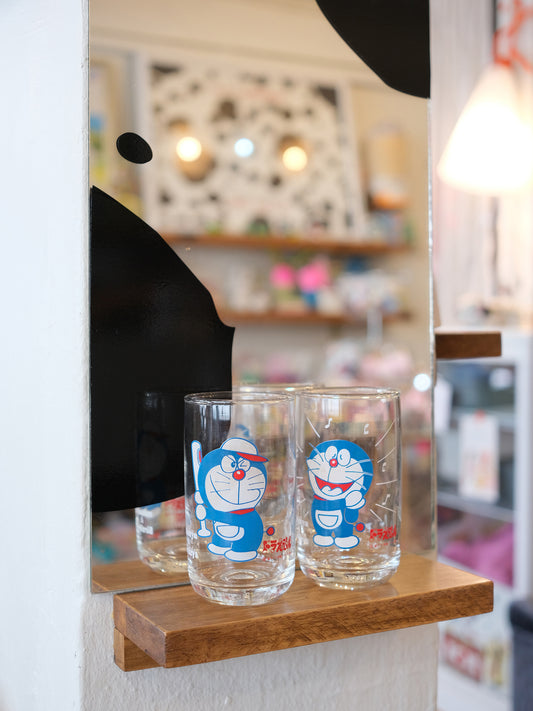 朝日 Asahi 三矢蘇打 叮噹 插圖 玻璃水杯 2個 套裝 Set