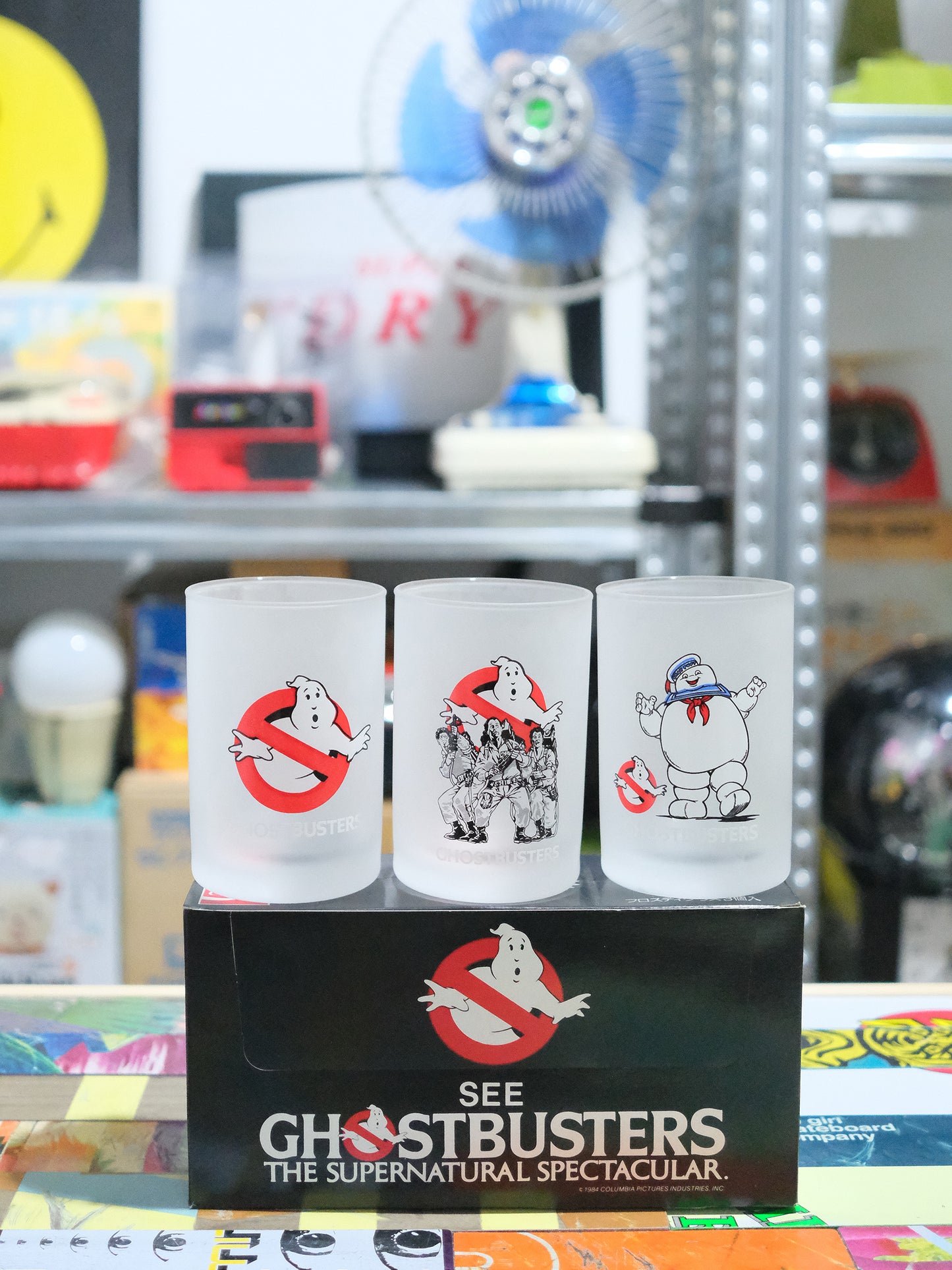 全新品 1984 可口可樂 Ghostbusters 捉鬼敢死隊 電影插圖 玻璃水杯 冰杯 三個套裝