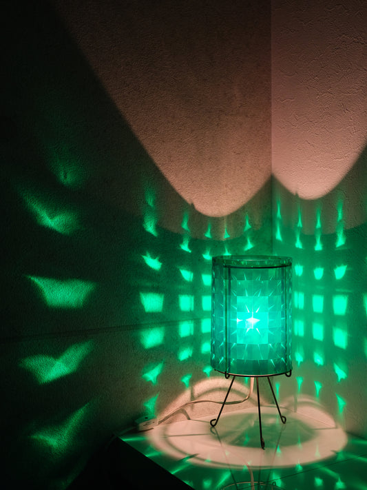 復古 昭和 綠色 雷射格仔膠片 白熱燈 擡燈 Table Lamp