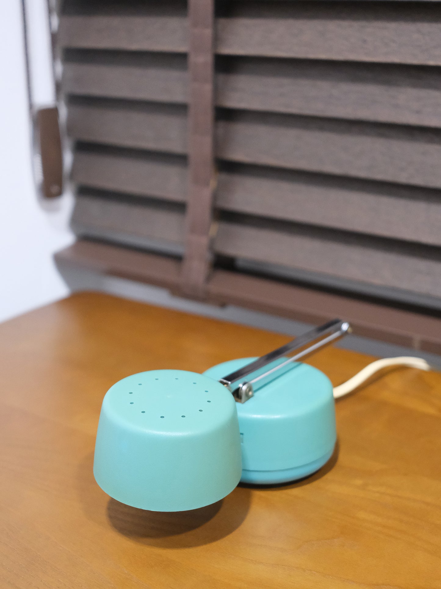 日本制 70's 南部工業 NA-414 三段折疊 湖水藍 擡燈 Table Lamp Light