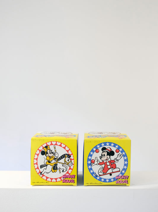 日本版 Kirin Lemon 麒麟 米奇老鼠 米妮 插圖 玻璃水杯 2個套裝