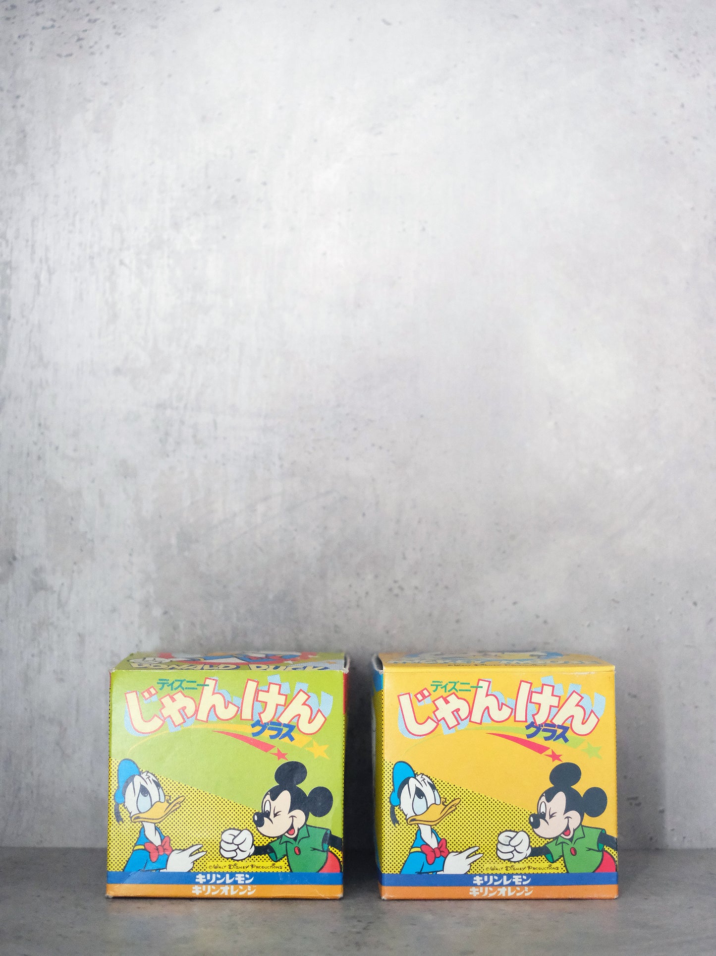 全新品 KIRIN 麒麟 米奇老鼠 唐老鴨 Janken Pon 玻璃水杯 套裝