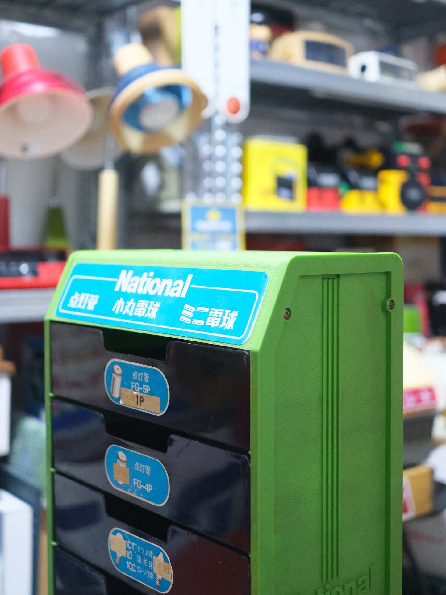 70's National 樂聲牌 電球 燈泡 店頭 展示櫃 小物 收納櫃