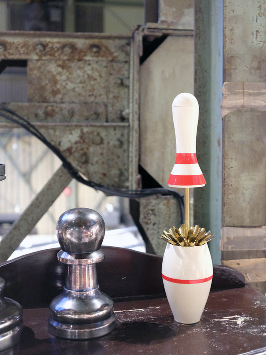 日本 舊物 Bowling Pin 保齡球樽造形 香煙 托盤 收納樽 連火機