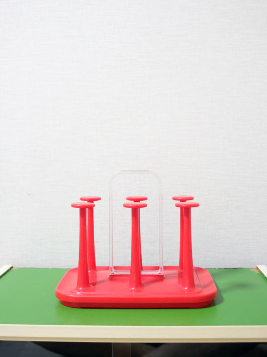 日本 ASVEL 餐具 Bell One 系列 紅色 塑膠 水杯架 Spaceage