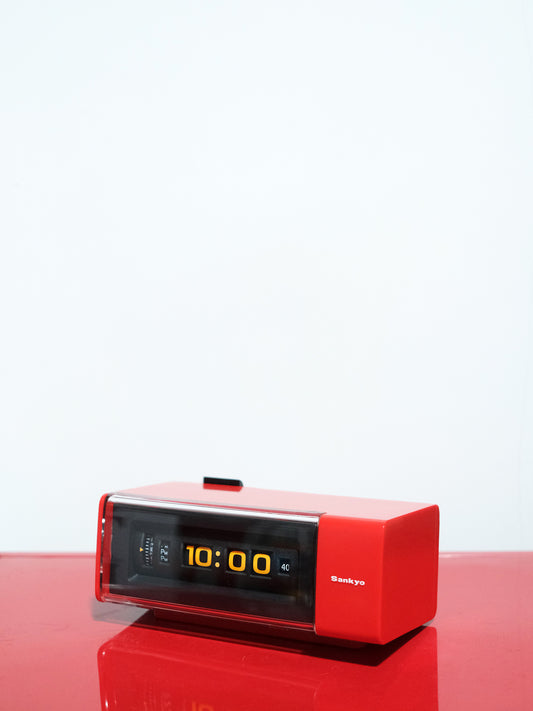 全新品 Sankyo DT-612 Digital Alarm Flip Clock 紅色 翻頁鐘 有盒 #2
