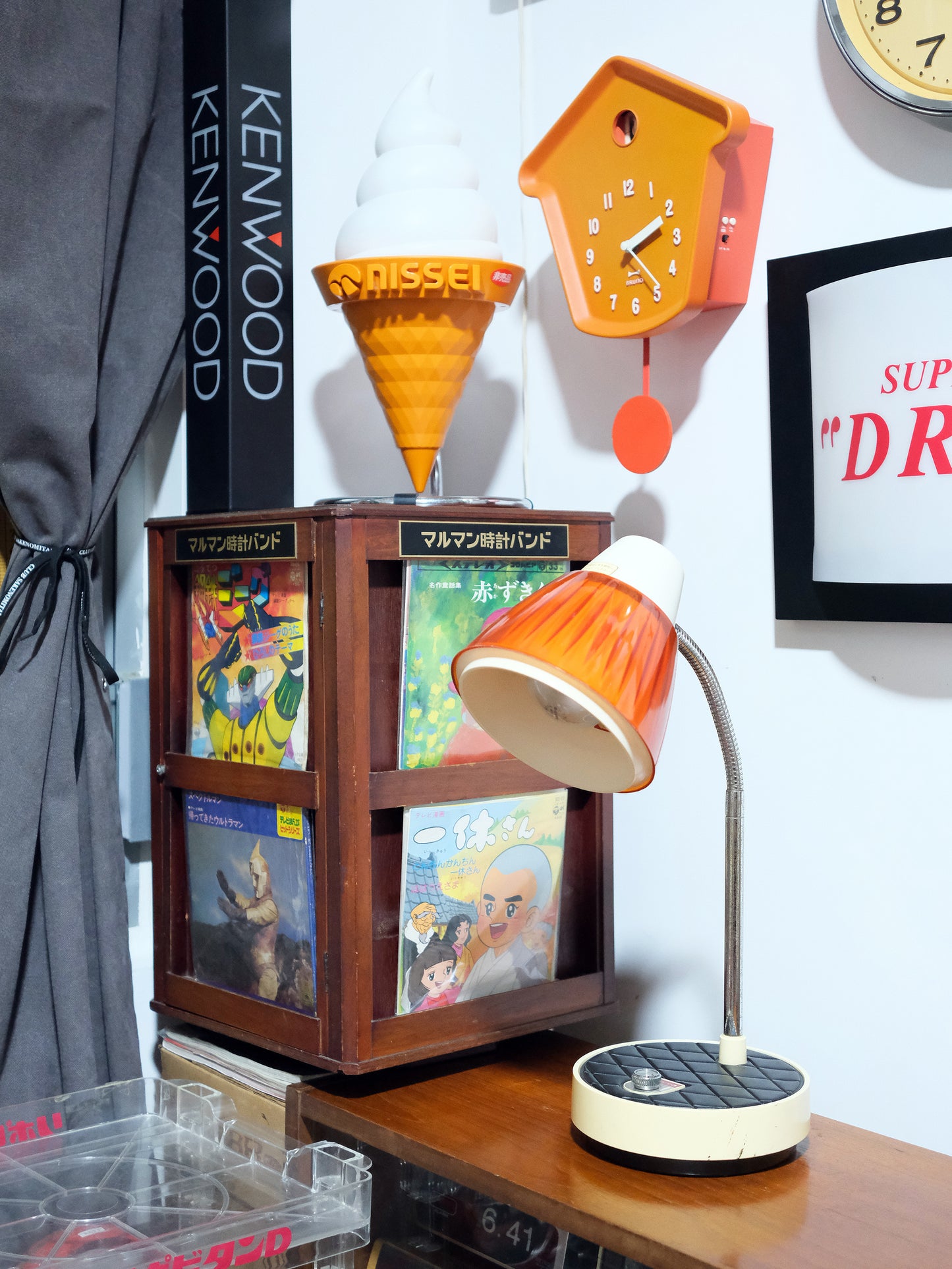 復古 Sanyo 三洋 LS-303A 皮製面 旋鈕式 白熱 擡燈 Lamp
