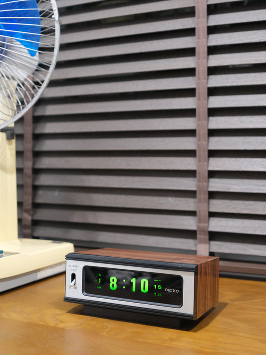 精工 Seiko DL-406B Digital Flip Clock 木紋 底片 翻頁鐘