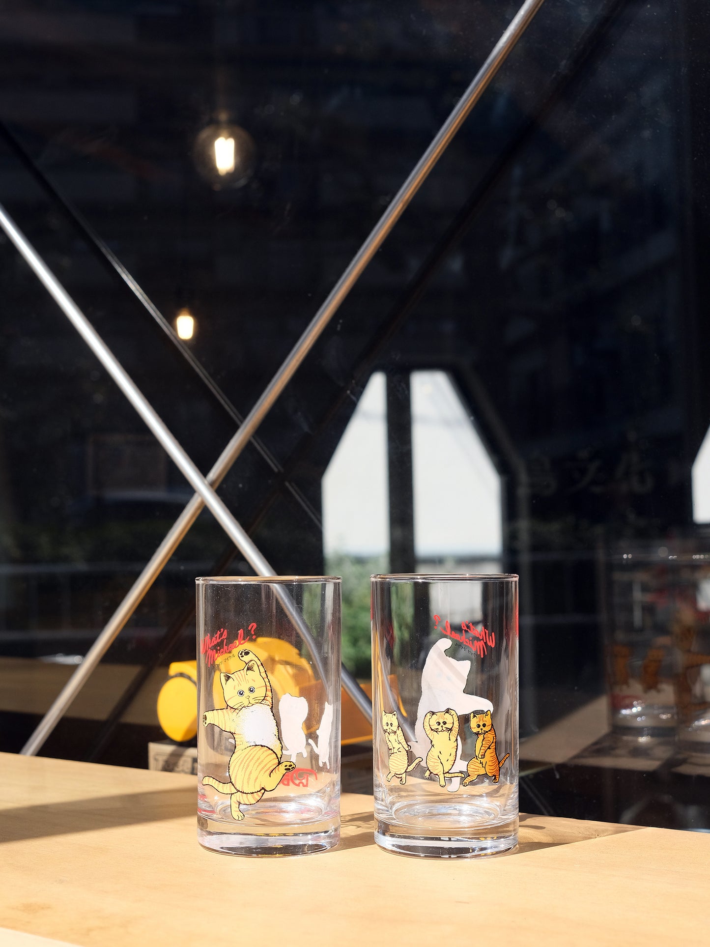 What’s Michael? 俏皮扮嘢貓 x Dom Dom 漢堡 插圖 玻璃水杯