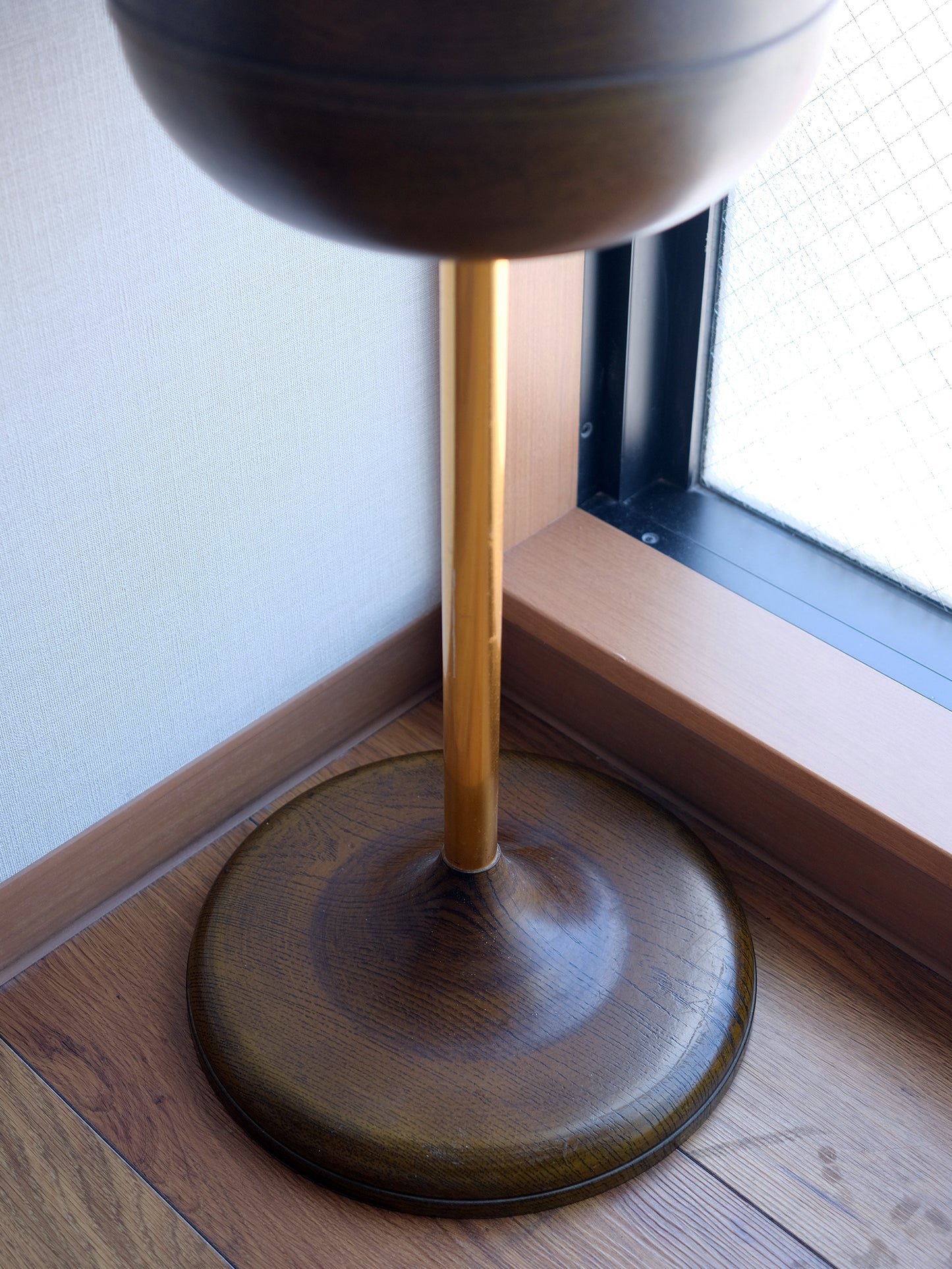 日本 昭和 70's 木紋 陶瓷蓋 喫茶店 坐地 立式 煙灰缸 Ashtray