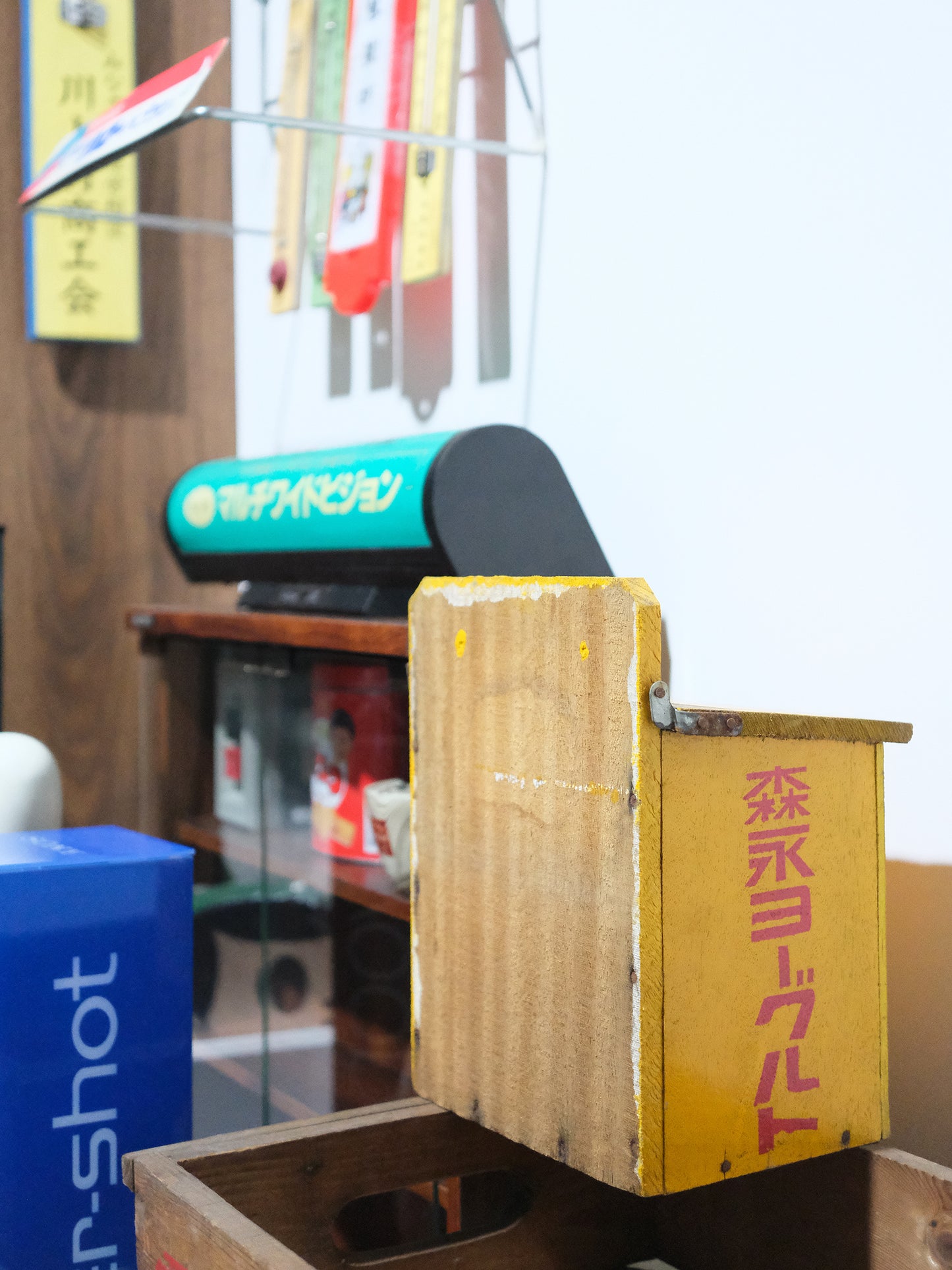 日本制 昭和 森永牛乳 Morinaga 黃色 木製 牛奶箱 宅配箱 Milk Box