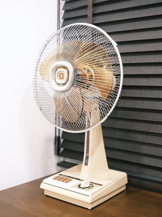 日本制 昭和 Sanyo 三洋三葉 三段風速調節 茶色 電風扇 Electric fan