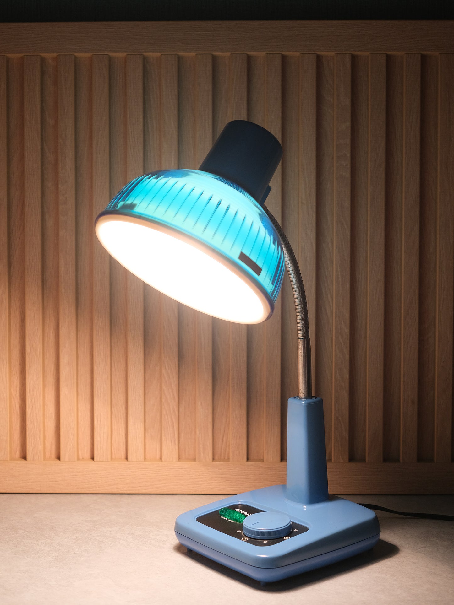 日本制 昭和 Sharp 聲寶 LS-920 Green Lamp 藍色 白熱 擡燈 Table Light