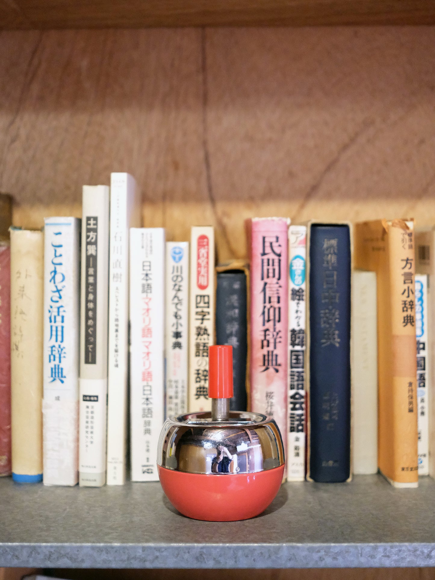 昭和レトロ 舊物 紅色 小巧 迷你 圓型 灰皿 煙灰缸