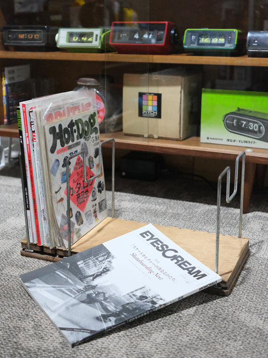日本 昭和 舊物 木製 鐵支架 雜誌架 Magazine Rack