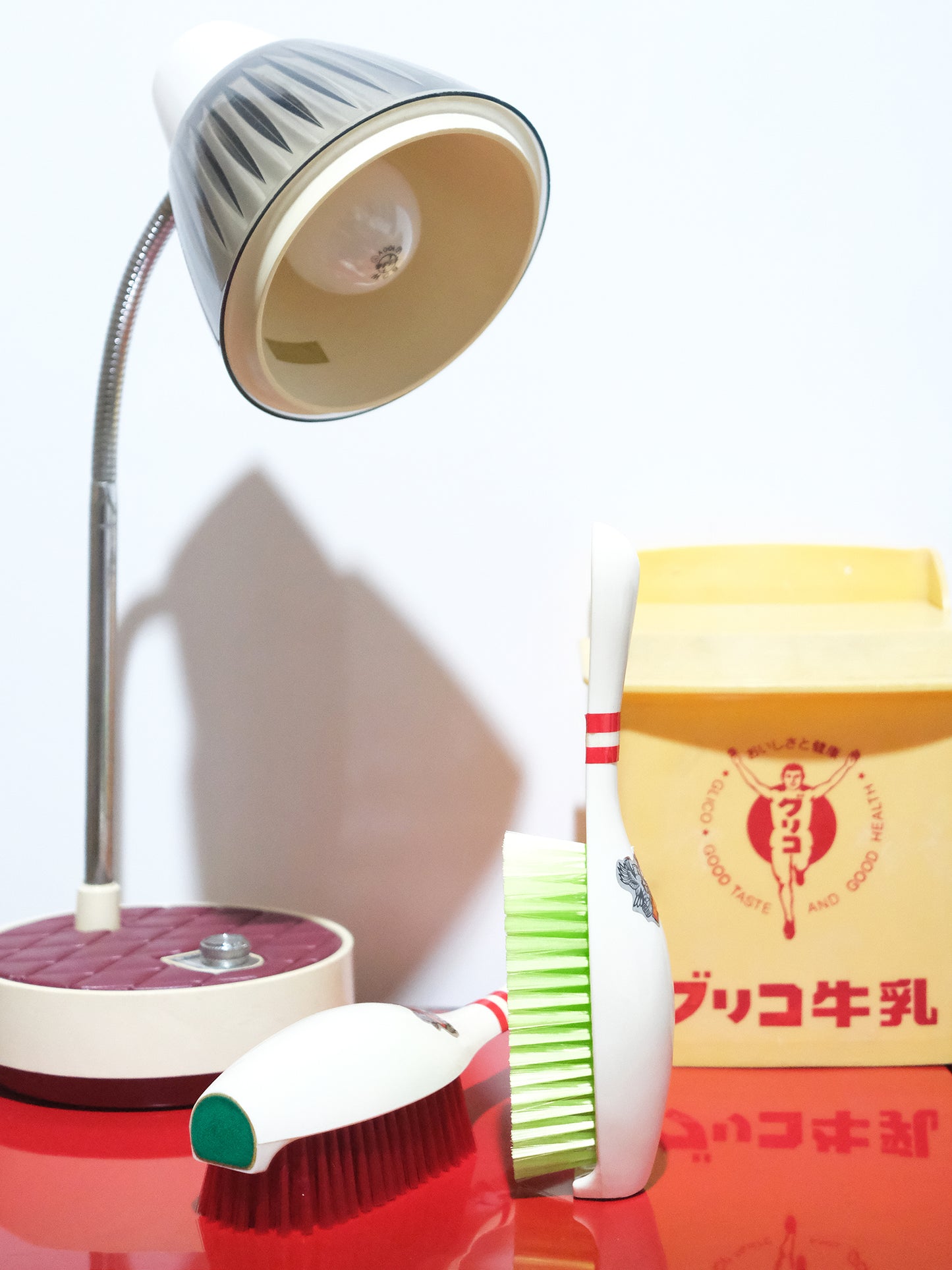全新品 日本製 Ponron 保齡球樽造型 兩色 布類清潔刷 套裝 Cloth Brush Set