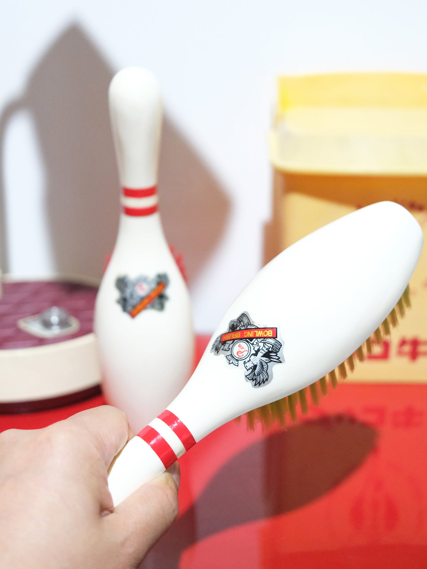 全新品 日本製 Ponron 保齡球樽造型 兩色 布類清潔刷 套裝 Cloth Brush Set