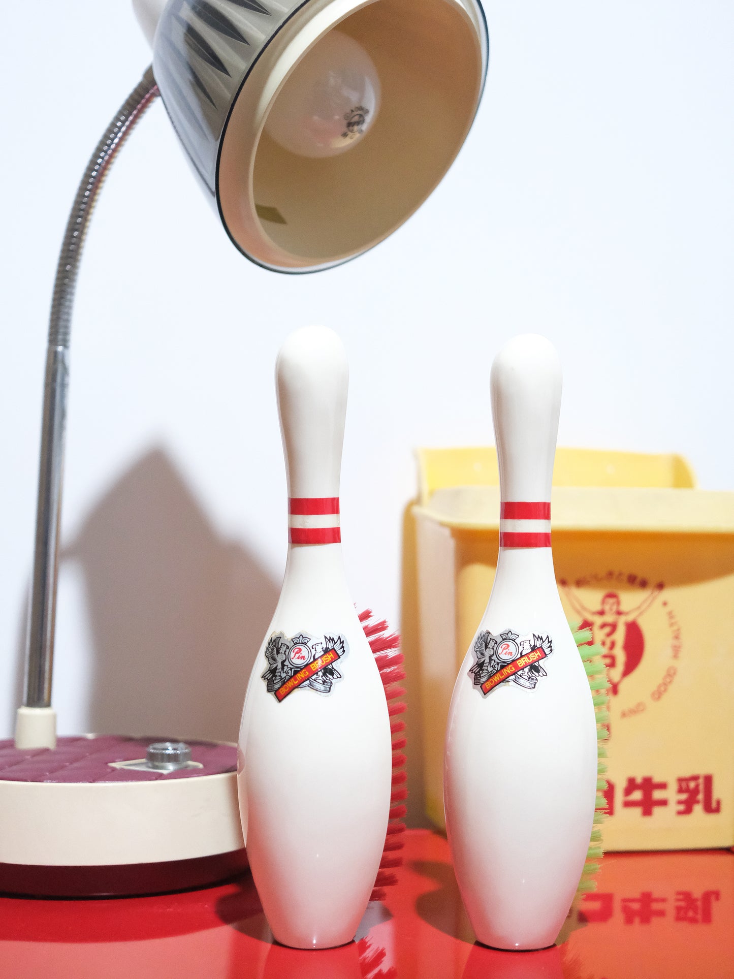 全新品 日本製 Ponron 保齡球樽造型 兩色 布類清潔刷 套裝 Cloth Brush Set