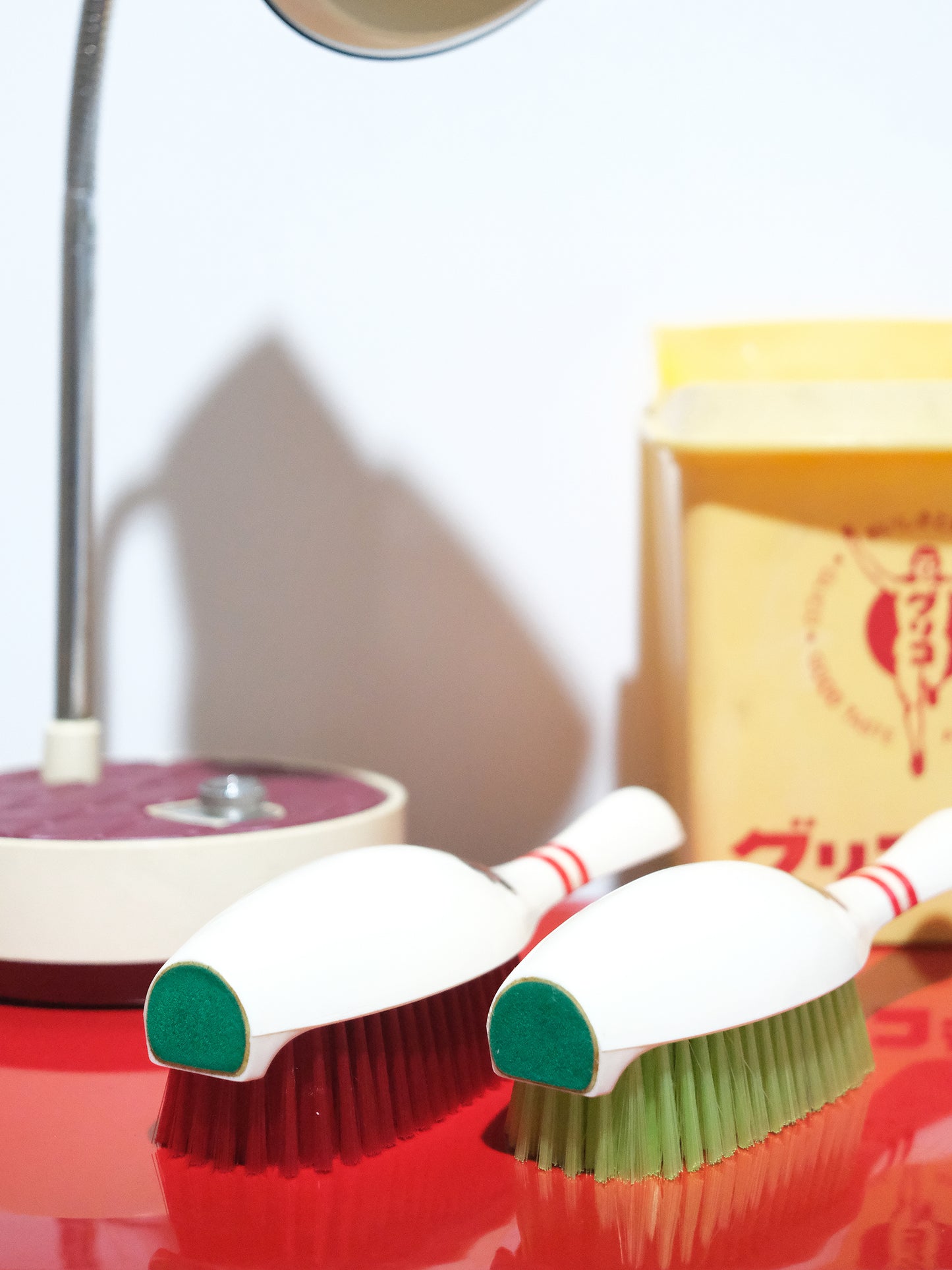 全新品 日本製 Ponron 保齡球樽造型 兩色 布類清潔刷 套裝 Cloth Brush Set