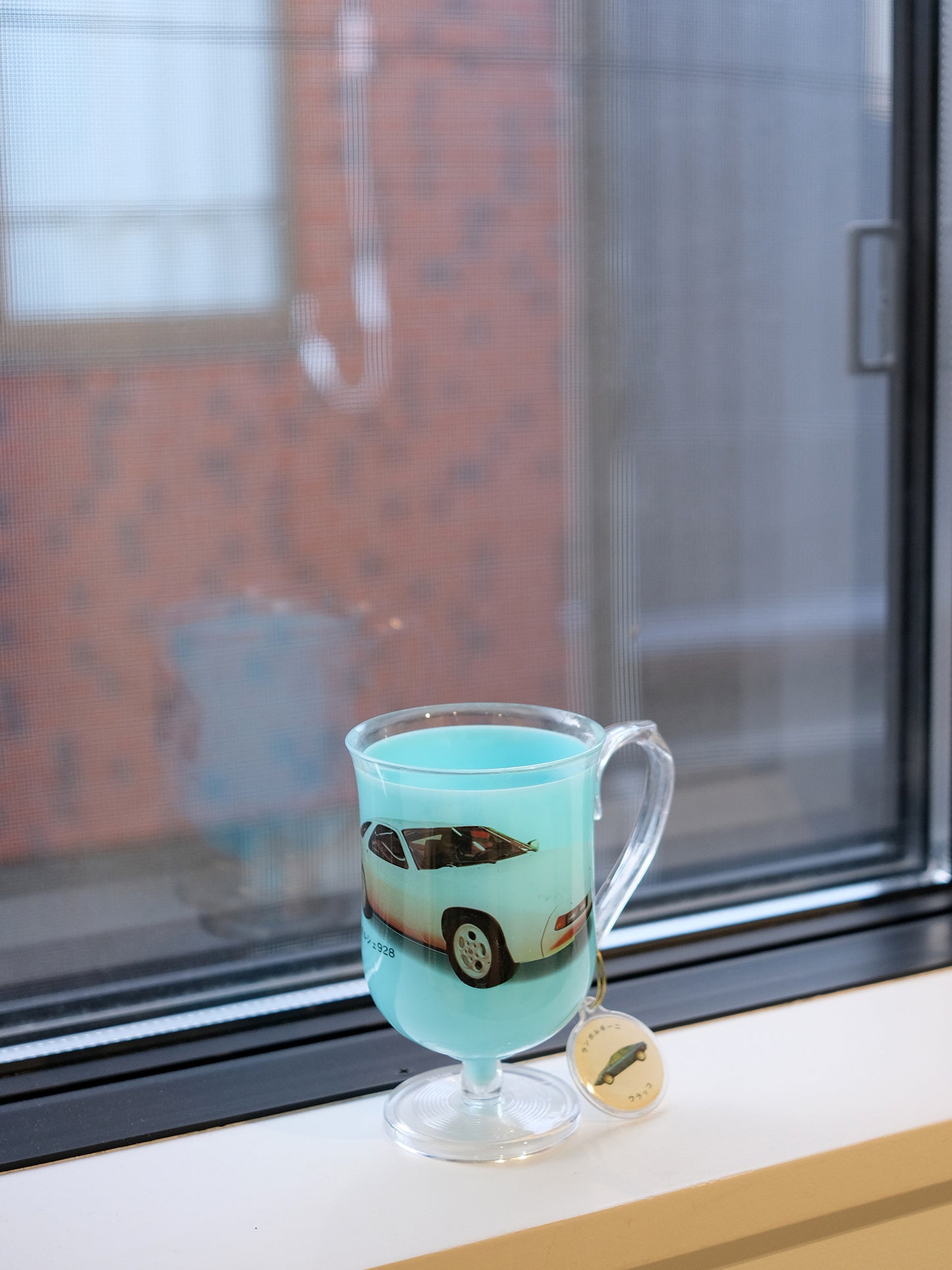 エビス Porsche 保時捷 928 跑車 插圖 小吊牌 塑膠 水杯