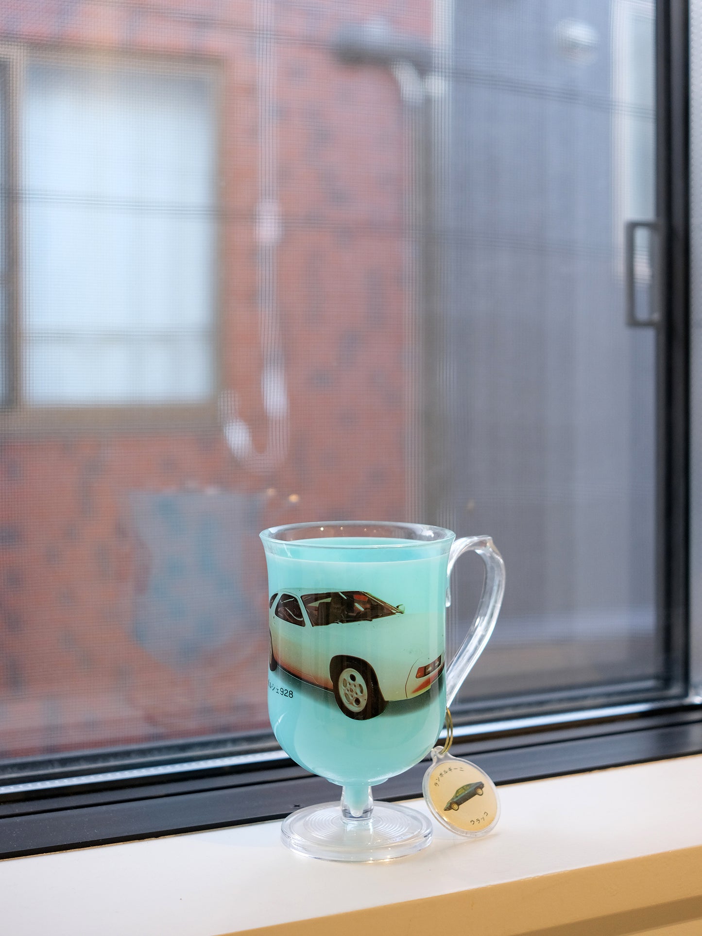 エビス Porsche 保時捷 928 跑車 插圖 小吊牌 塑膠 水杯