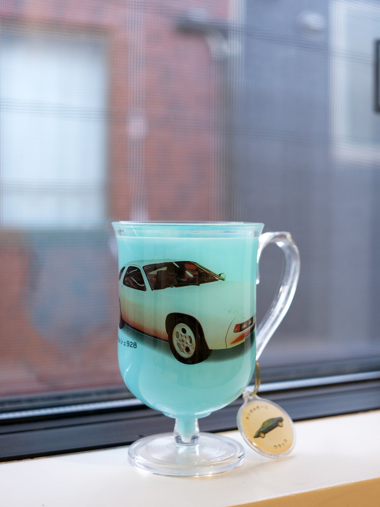 エビス Porsche 保時捷 928 跑車 插圖 小吊牌 塑膠 水杯