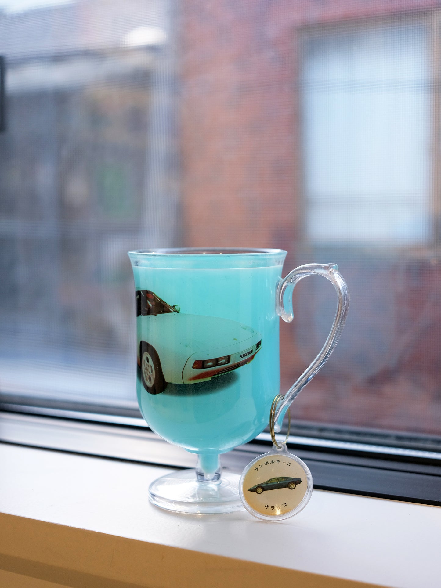 エビス Porsche 保時捷 928 跑車 插圖 小吊牌 塑膠 水杯