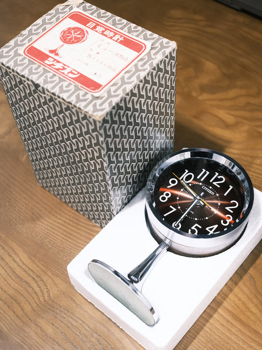 日本制 Citizen 星辰 51111SG 木紋 手動 上鏈式 時鐘 美品