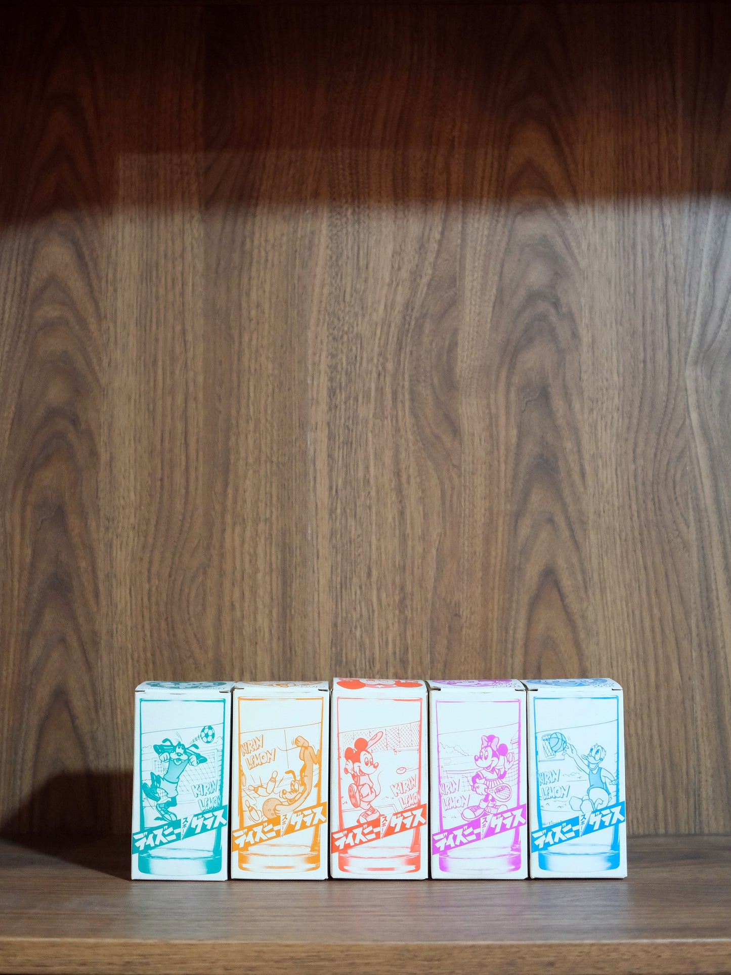 麒麟 Kirin Lemon Disney 角色 插圖 玻璃水杯 5個套裝