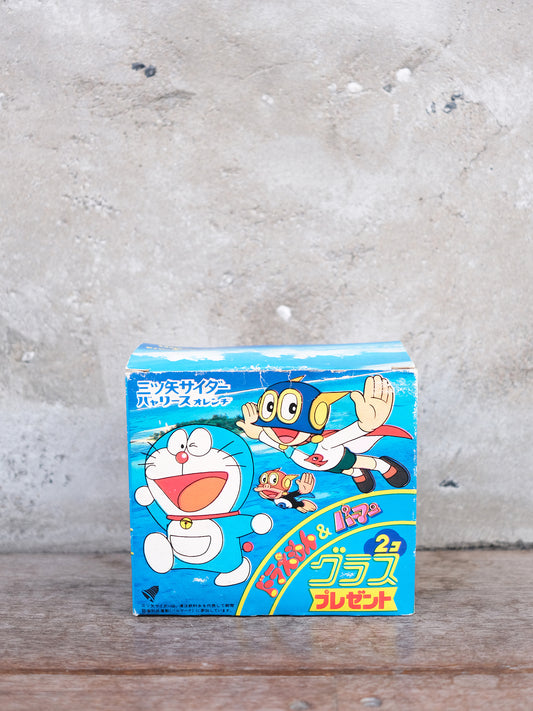 全新品 三矢蘇打 叮噹 神奇小子 插圖 玻璃水杯 2個套裝