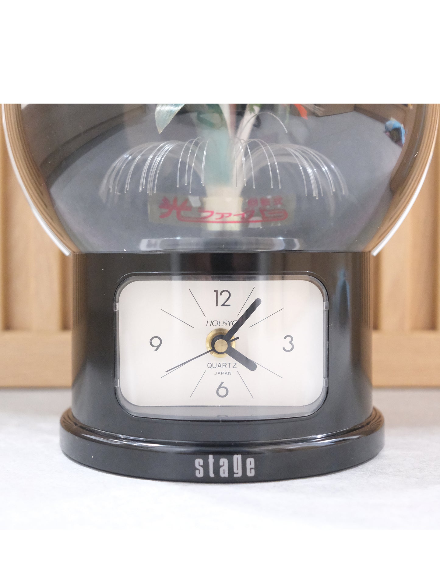 日本制 Housyo 92-562 旋轉發光纖維花燈 石英鐘 時鐘 Fiber Light Quartz Clock