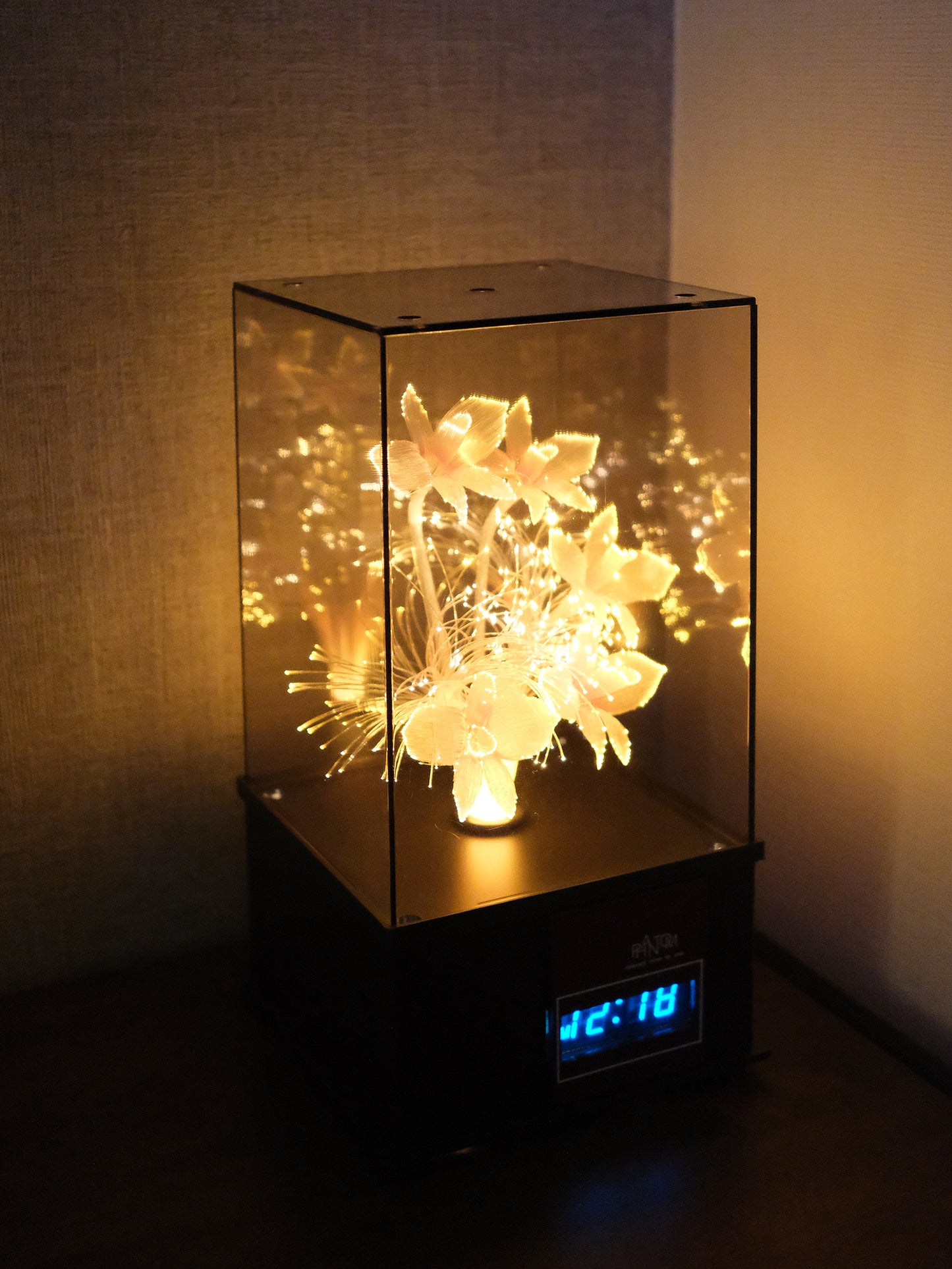 日本 80’s Murakami Phantom Light 發光纖維變色花燈 電子鐘 Clock