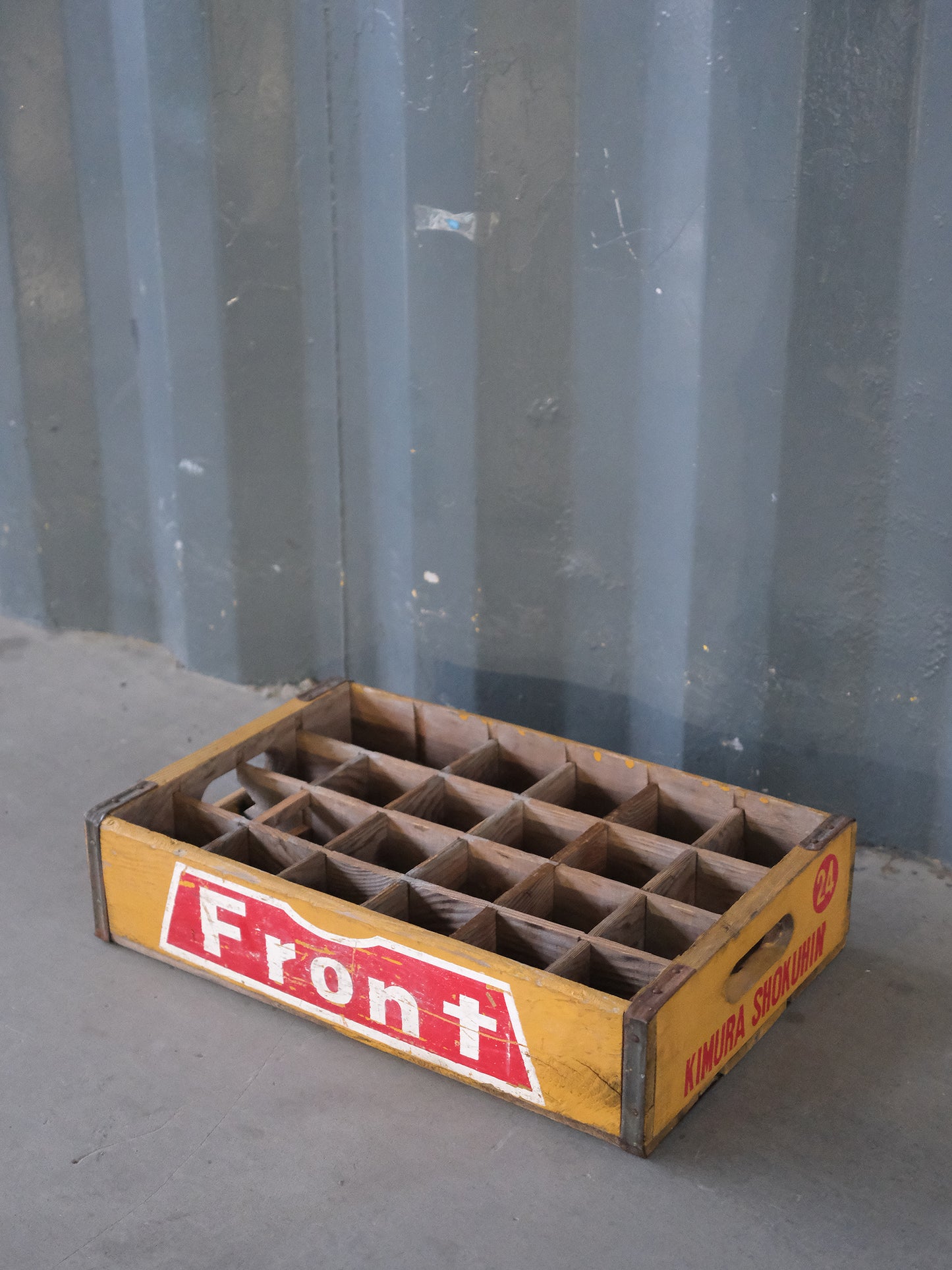 日本 舊物 木村食品 フラント FRONT 木製 汽水箱 宅配箱