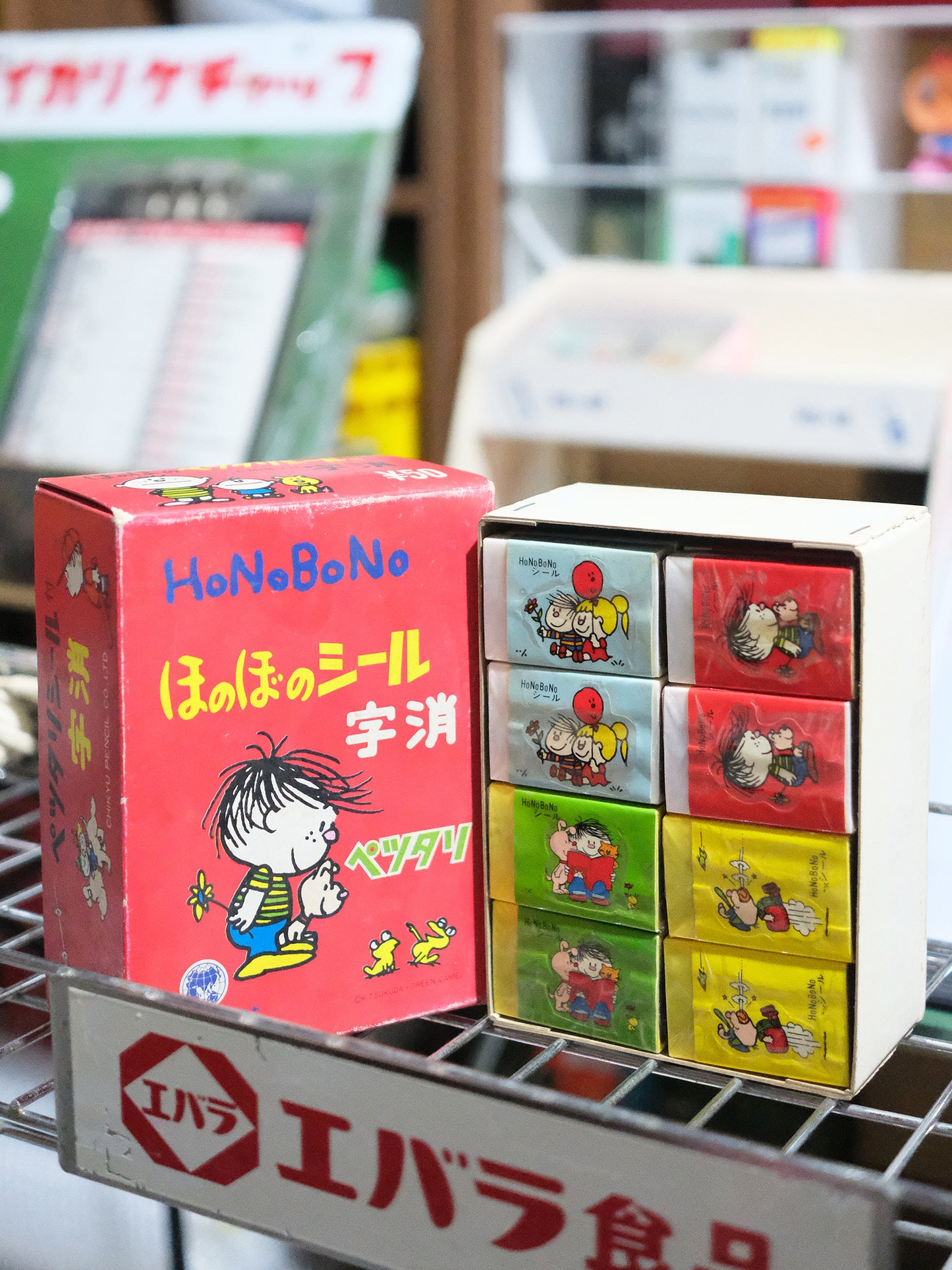 全新 庫存品 70's 地球鉛筆 honohono 原盒 40入 橡皮擦 擦膠 文具