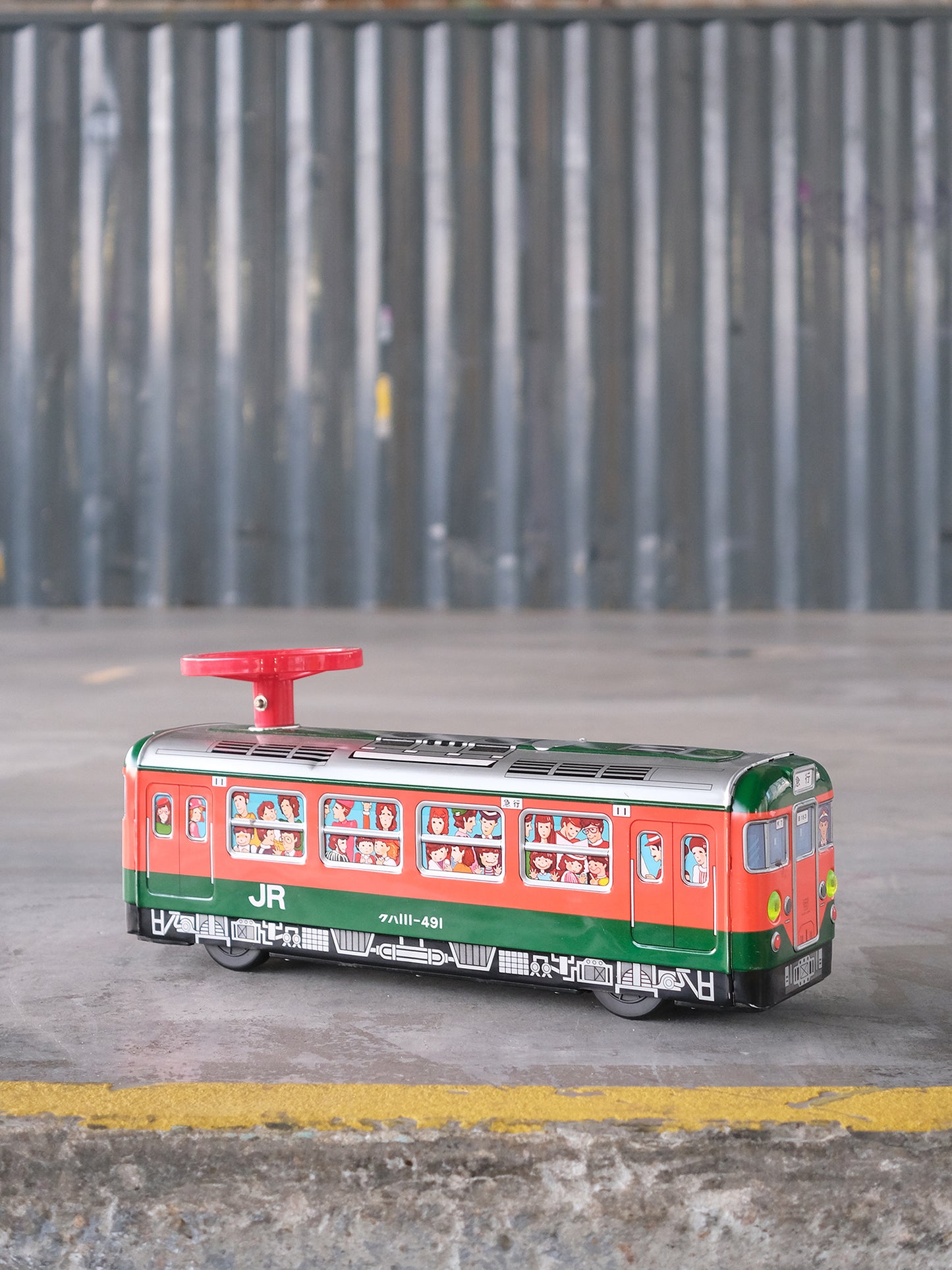日本 イチコー 急行電車 JR 連軚盤 長 49 cm 鐵皮 火車 擺設 玩具