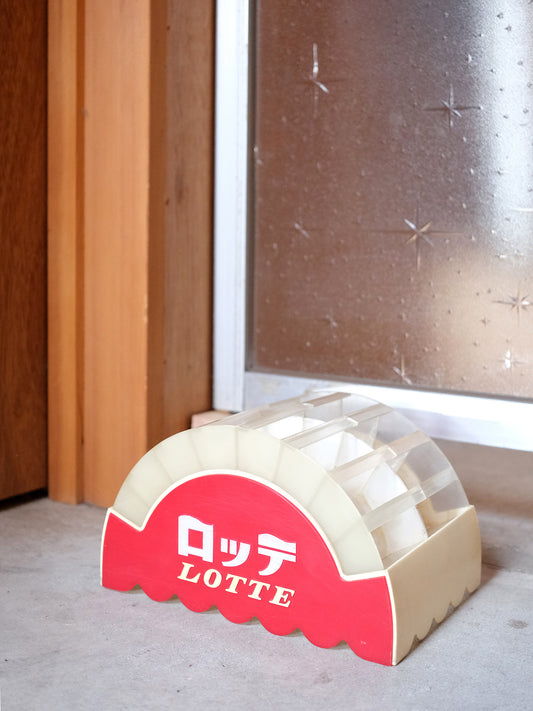 日本 Lotte 樂天 店鋪用 糖果 香口膠 塑膠製 扇型 陳列架 Case
