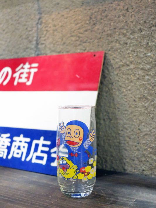 全新品 Asahi 三ツ矢サイダー 忍者小靈精 變色 圖案 玻璃水杯