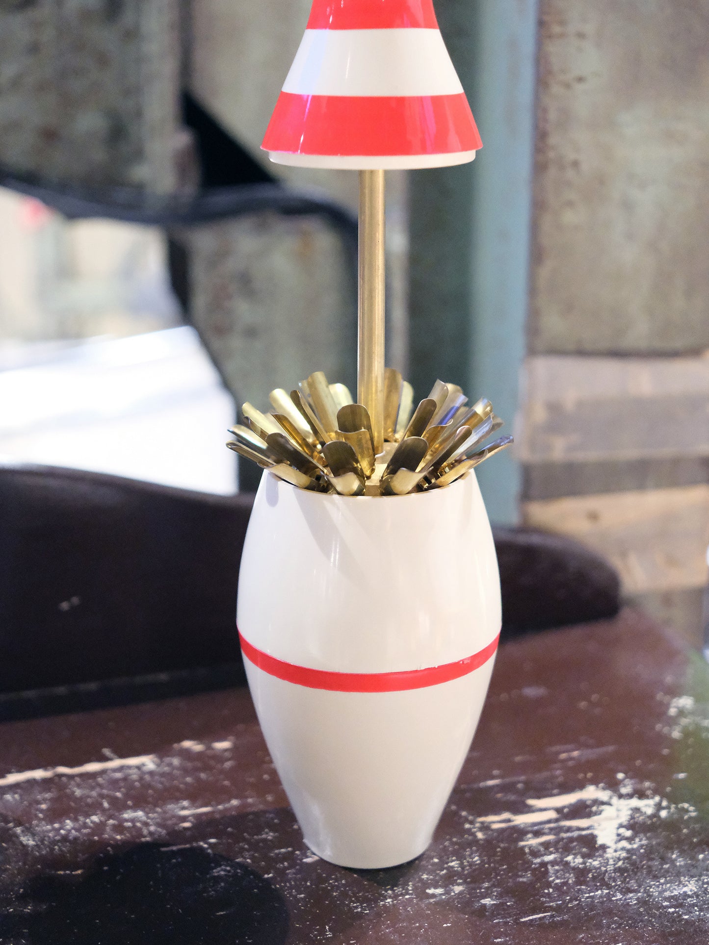 日本 舊物 Bowling Pin 保齡球樽造形 香煙 托盤 收納樽 連火機