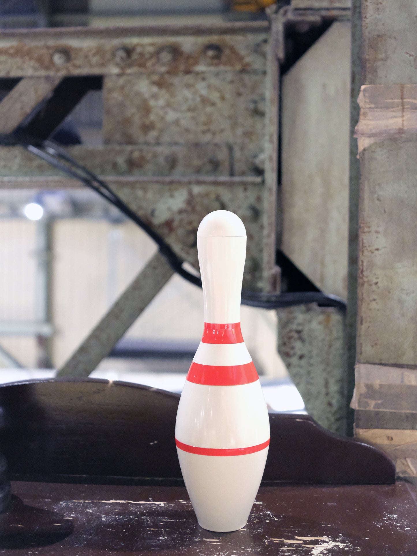 日本 舊物 Bowling Pin 保齡球樽造形 香煙 托盤 收納樽 連火機