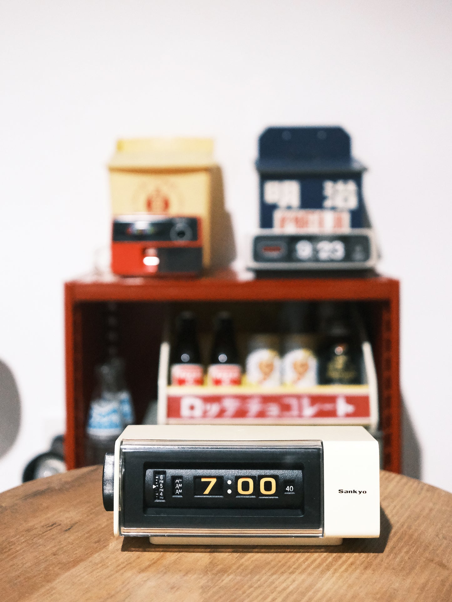 日本制 70s Sankyo 三協精機 DT-162 Digital Alarm Flip Clock 翻頁鐘 白色