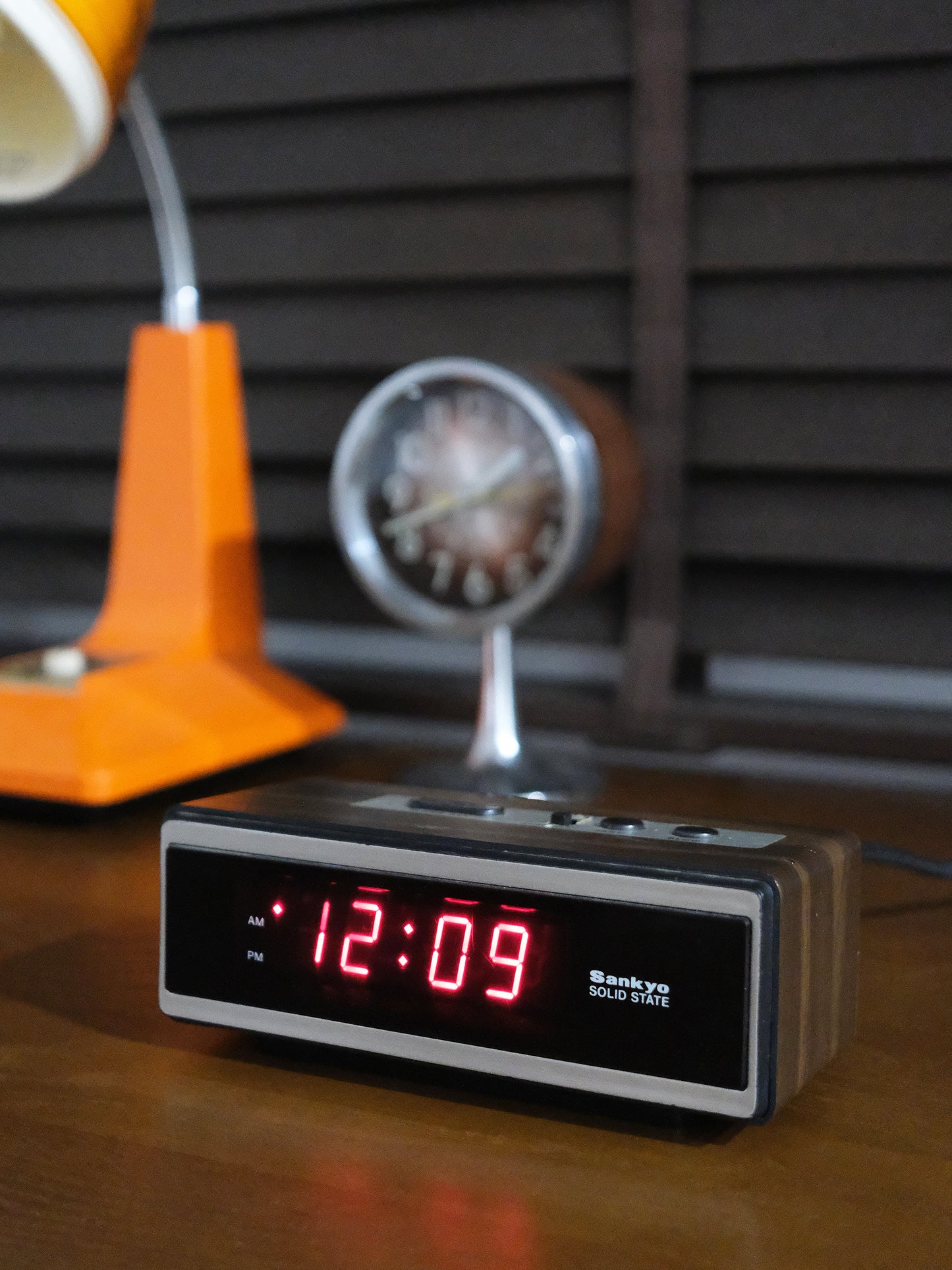 日本 70’s Sankyo 904Z Digital Clock 木紋 電子數字時鐘