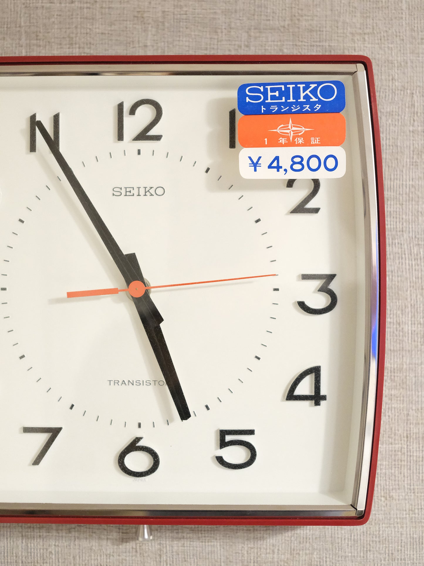 日本 Seiko 精工 TTX-632 Transistor 紅色 掛牆 石英鐘 掛鐘 Clock