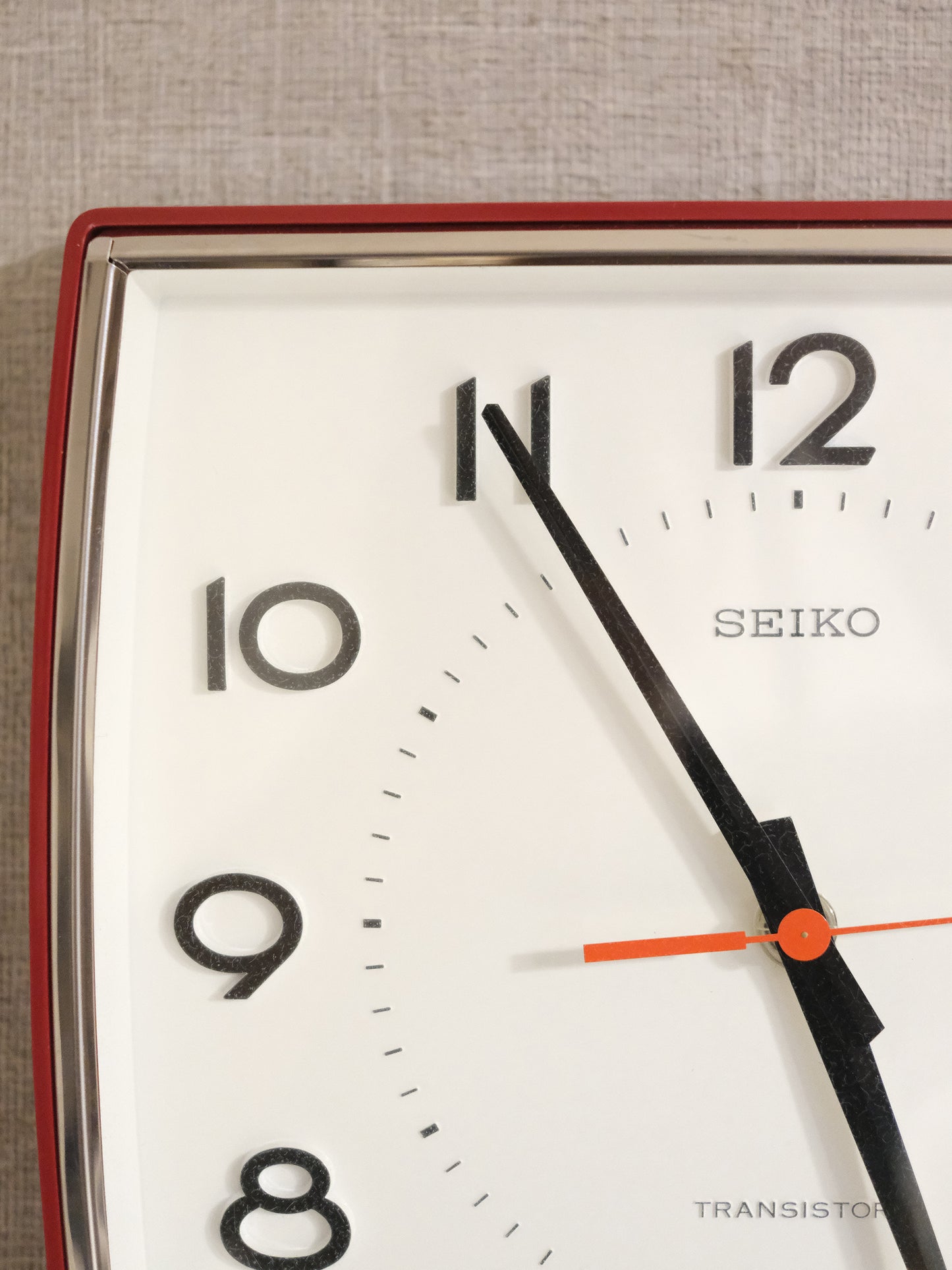 日本 Seiko 精工 TTX-632 Transistor 紅色 掛牆 石英鐘 掛鐘 Clock