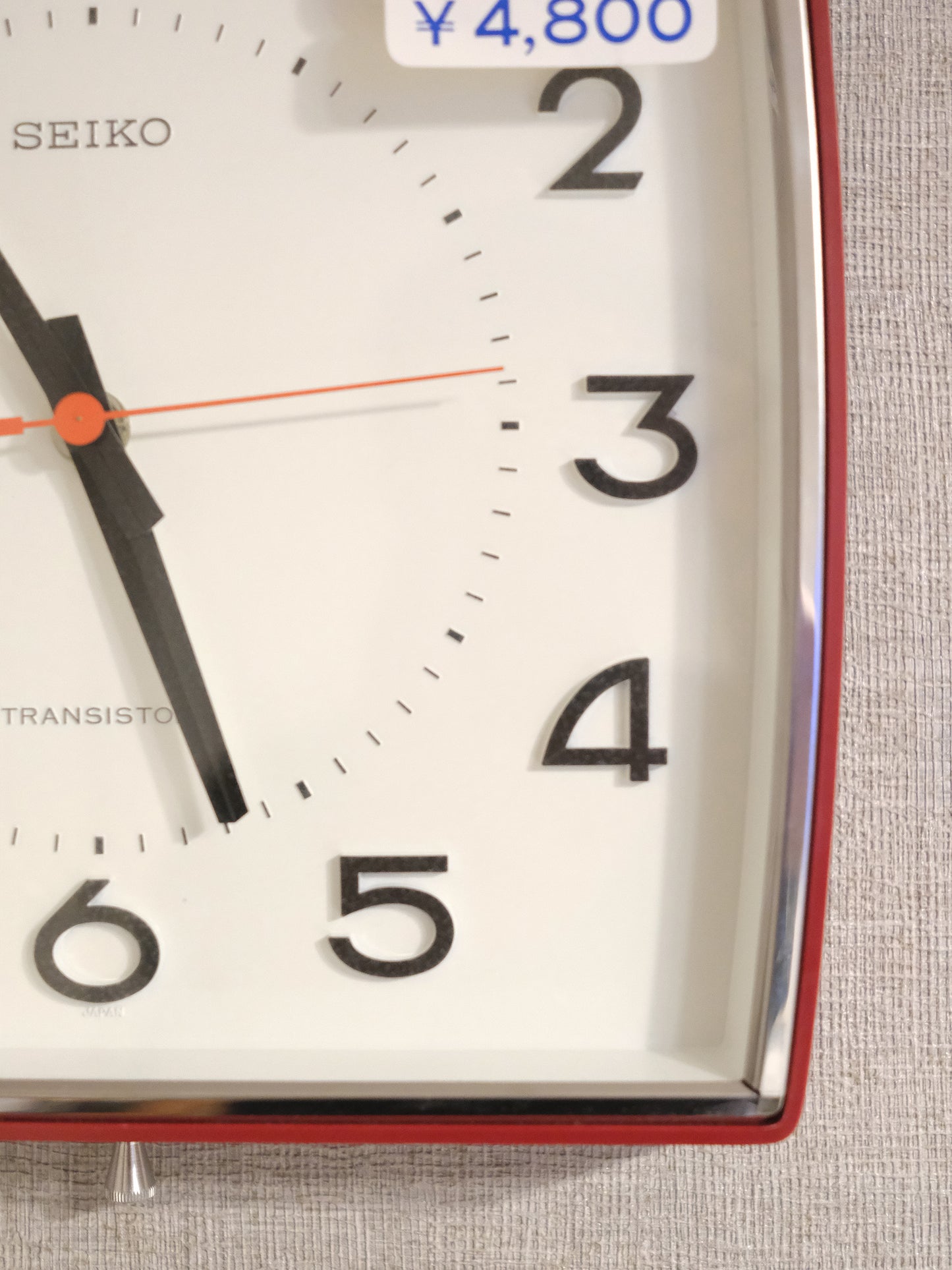 日本 Seiko 精工 TTX-632 Transistor 紅色 掛牆 石英鐘 掛鐘 Clock