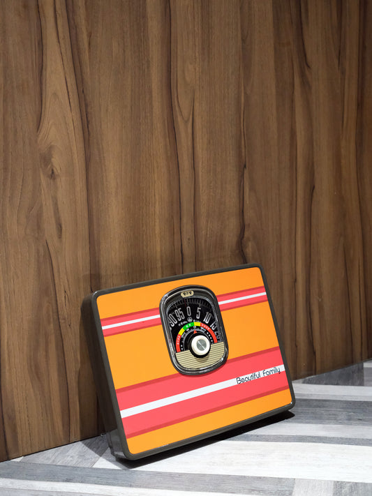 全新品 TANITA タニタ 燈紅色 橫條圖案 家庭用 體重磅