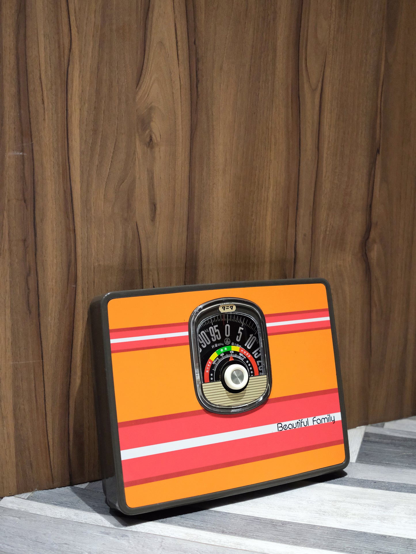 全新品 TANITA タニタ 燈紅色 橫條圖案 家庭用 體重磅