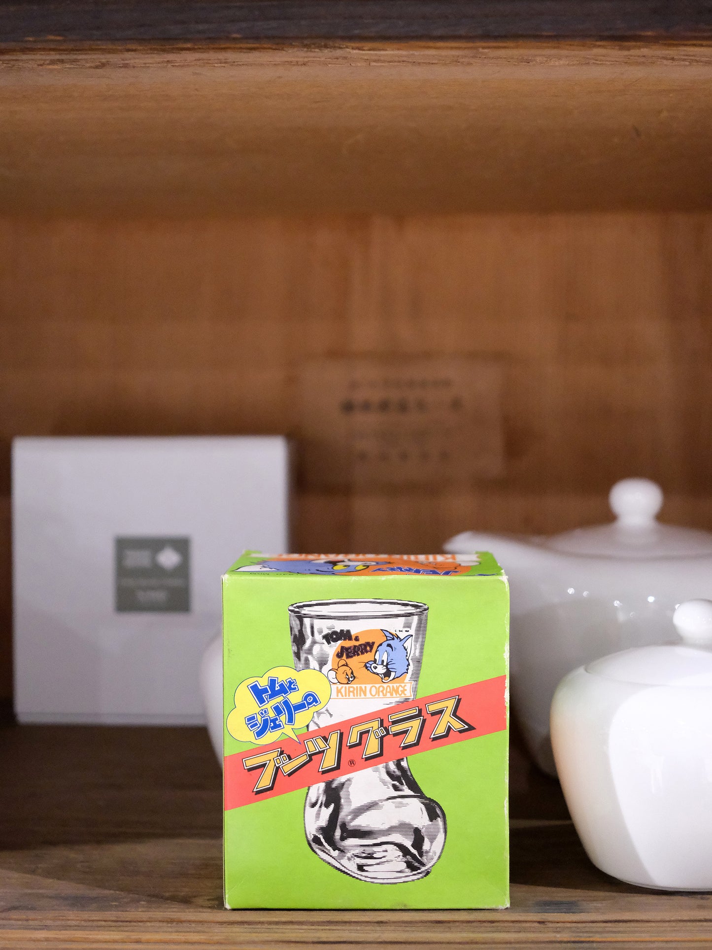 日本 80's 麒麟 KIRIN Orange Tom and Jerry 靴型 玻璃水杯