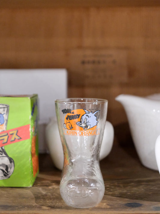 日本 80's 麒麟 KIRIN Orange Tom and Jerry 靴型 玻璃水杯