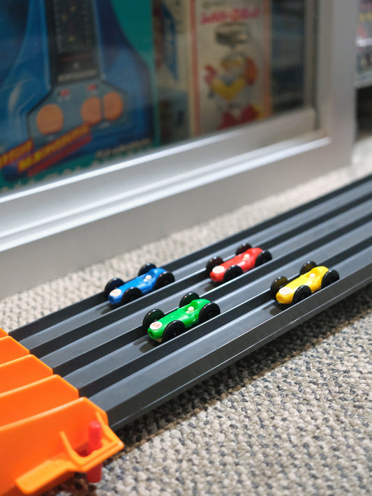 日本 1970’s TOMY 舊玩具 旋轉大迴旋 軌道賽車 遊戲
